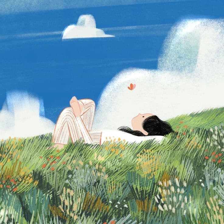 Students practicing mindfulness